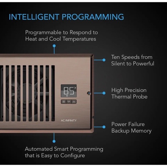 Two! AIRTAP T4, Quiet Register Booster Fan 4 x 12” Register Bronze X2 - Picture 8 of 8